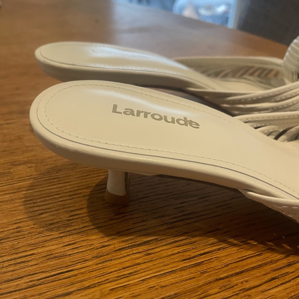 Larroude Cream Knotted Heels - Picture 5 of 9